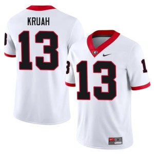 Mens AJ Kruah #13 Go Dawgs University White Jersey 122490-346