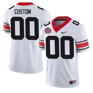 Mens 1980 National Champions 40th Anniversary White #00 Custom Go Dawgs NCAA Jersey 143534-776