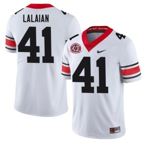 Men's University of Georgia Bulldogs White #41 1980 National Champions 40th Anniversary David Lalaian Alumni Jerseys 309302-103