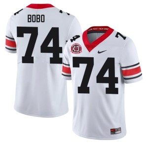 Mens White Game 1980 National Champions 40th Anniversary #74 Georgia Bulldogs Drew Bobo Jerseys 441098-873