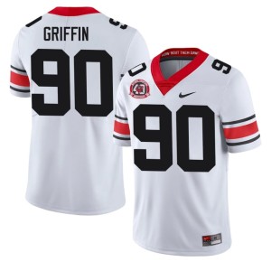 Men Player White 1980 National Champions 40th Anniversary Elijah Griffin #90 UGA Bulldogs Jerseys 463975-924