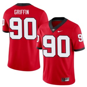 Mens Alumni Bulldog Nation #90 Elijah Griffin Red Jerseys 936300-421