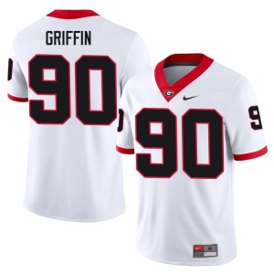 Mens College #90 Elijah Griffin White Bulldog Nation Jersey 516242-373