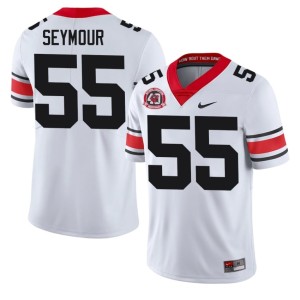 Men's 1980 National Champions 40th Anniversary Game London Seymour #55 White UGA Bulldogs Jerseys 412253-607