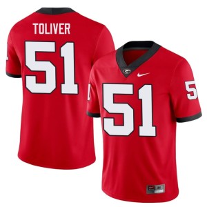 Mens University #51 Malachi Toliver UGA Red Jerseys 758177-391