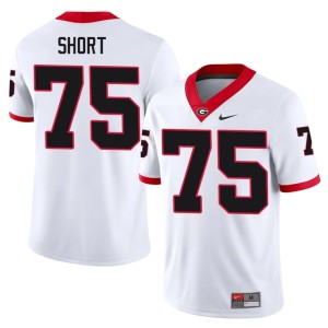 Men's Bulldog Nation White Mason Short Football #75 Jersey 715778-781