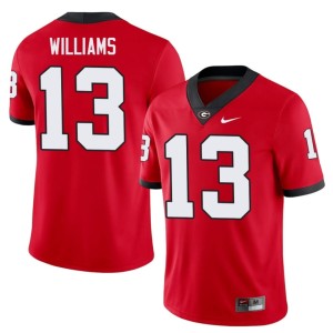 Men's Red Embroidery #13 UGA Bulldogs Tyler J. Williams Jerseys 672973-730