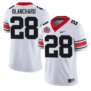 Men 1980 National Champions 40th Anniversary Game White #28 Walter Blanchard University of Georgia Jersey 717940-190