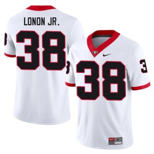 Men's #38 NCAA White Go Dawgs AJ Lonon Jr. Jerseys 462008-315