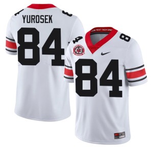 Men Embroidery 1980 National Champions 40th Anniversary #84 University of Georgia White Ben Yurosek Jerseys 732958-501