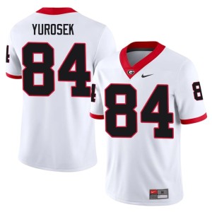 Men #84 UGA Bulldogs Football White Ben Yurosek Jerseys 267835-302