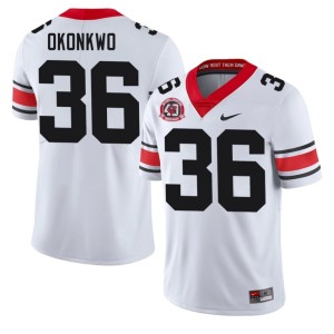 Mens 1980 National Champions 40th Anniversary Bulldog Nation Football White #36 Daniel Okonkwo Jerseys 397864-656