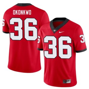 Men's Player Georgia Bulldogs Red #36 Daniel Okonkwo Jerseys 676486-342