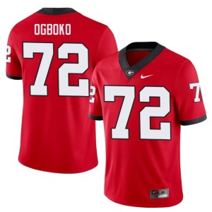 Mens Red University #72 UGA Ekene Ogboko Jerseys 258451-369