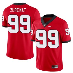 Men's #99 Alumni Harran Zureikat UGA Bulldogs Red Jerseys 832775-100