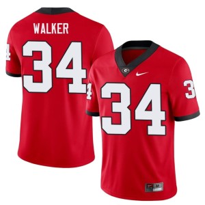 Men's Red #34 University Herschel Walker University of Georgia Jerseys 127812-656