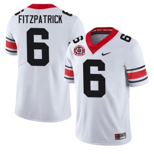 Mens Go Dawgs White Justice Fitzpatrick High School #6 1980 National Champions 40th Anniversary Jerseys 140562-497