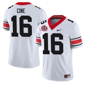 Mens White 1980 National Champions 40th Anniversary #16 Lewis Cine Go Dawgs Limited Jerseys 472597-530