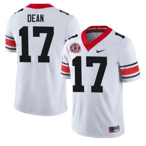 Men's #17 Game Georgia Nakobe Dean 1980 National Champions 40th Anniversary White Jersey 599474-822