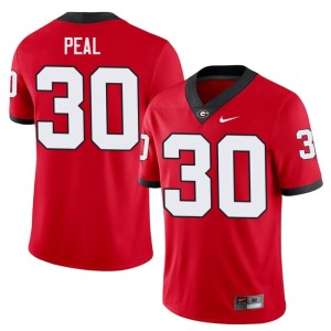 Men University of Georgia Bulldogs #30 Official Red Nick Peal Jersey 761636-877