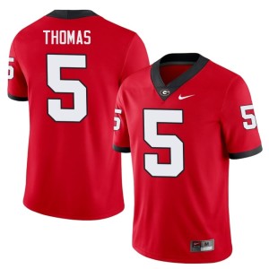 Men UGA Bulldogs Game Noah Thomas #5 Red Jerseys 183933-467