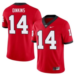Men University of Georgia Bulldogs Red Rasean Dinkins #14 2026 Jerseys 356589-865
