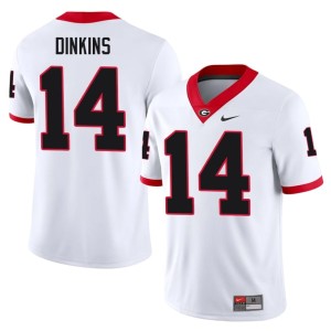 Men University Rasean Dinkins White Georgia Bulldogs #14 Jersey 402803-531