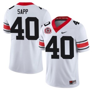 Men's Football #40 1980 National Champions 40th Anniversary University of Georgia White Theron Sapp Jerseys 613120-256
