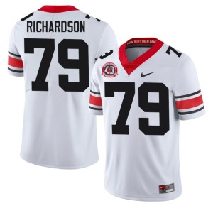 Men #79 TyQuez Richardson Limited White 1980 National Champions 40th Anniversary UGA Bulldogs Jerseys 408552-340