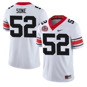 Men's White Valdin Sone 1980 National Champions 40th Anniversary Dawgs #52 Stitched Jersey 436295-570