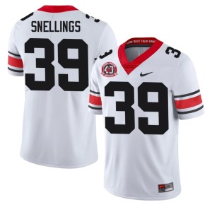 Mens White 1980 National Champions 40th Anniversary Will Snellings #39 Replica UGA Bulldogs Jerseys 987837-525