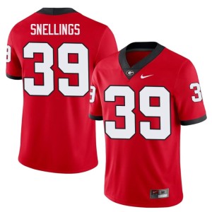 Mens #39 Will Snellings Georgia University Red Jersey 271547-256