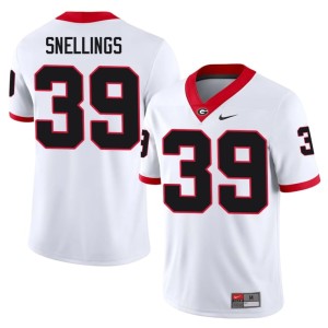 Men's #39 White Will Snellings Georgia Football Jerseys 389209-155
