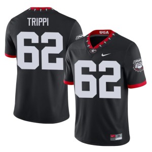 Men Embroidery Mascot 100th Anniversary #62 University of Georgia Bulldogs Black Charley Trippi Jerseys 406760-506