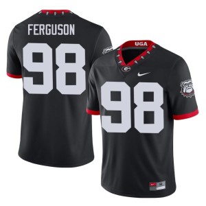 Men Black University of Georgia Bulldogs Connor Ferguson #98 Mascot 100th Anniversary Player Jersey 308902-611