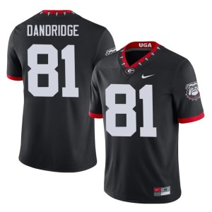 Men Mascot 100th Anniversary Craig Dandridge #81 UGA Bulldogs Black Limited Jersey 155449-582