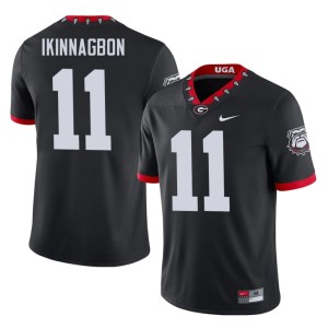 Men UGA Black Darren Ikinnagbon #11 Mascot 100th Anniversary College Jersey 480649-597