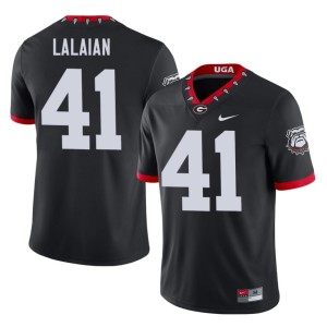 Men David Lalaian Replica Black #41 Mascot 100th Anniversary UGA Bulldogs Jerseys 394793-496