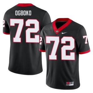Men's Black Ekene Ogboko Georgia Official #72 Jersey 615064-156