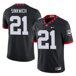 Mens 2026-27 University of Georgia Bulldogs Black Frank Sinkwich #21 Mascot 100th Anniversary Jersey 139352-813