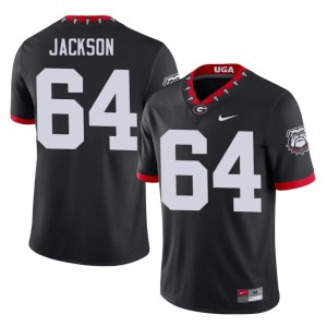 Men's University of Georgia Mascot 100th Anniversary Alumni Jahzare Jackson Black #64 Jerseys 510145-329