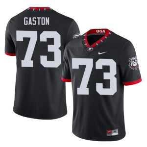 Mens #73 Black Juan Gaston Replica Mascot 100th Anniversary Georgia Bulldogs Jerseys 340235-394