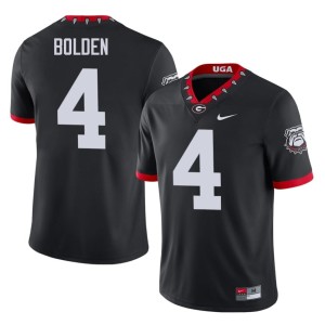 Men's Official Black #4 KJ Bolden Dawgs Mascot 100th Anniversary Jerseys 749513-535