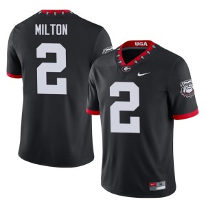 Mens Mascot 100th Anniversary Black Go Dawgs Embroidery #2 Kendall Milton Jersey 691363-814