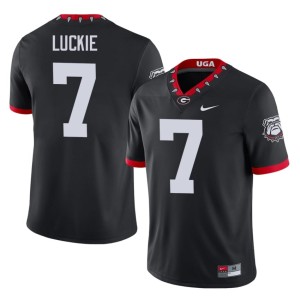 Men Lawson Luckie Bulldog Nation Black NCAA #7 Mascot 100th Anniversary Jerseys 990688-223