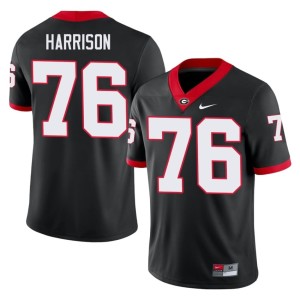 Mens Black Georgia #76 Marcus Harrison Football Jerseys 550244-694