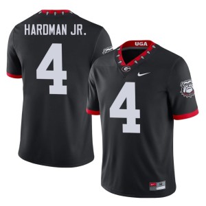 Men Mecole Hardman Jr. Damn Good Dawgs #4 Stitched Black Mascot 100th Anniversary Jerseys 590390-685