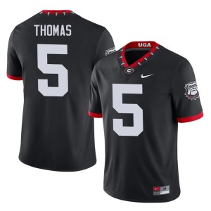 Mens University UGA Bulldogs Noah Thomas Black #5 Mascot 100th Anniversary Jersey 887517-188