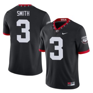 Mens Roquan Smith Replica #3 Black Mascot 100th Anniversary Georgia Jersey 620712-352