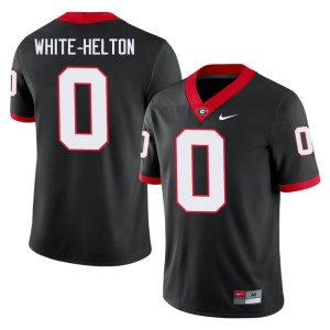 Men's Football Sacovie White-Helton #0 Black Bulldog Nation Jersey 657786-820